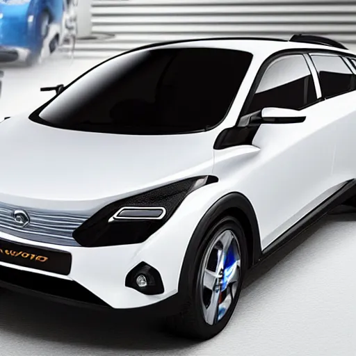 Image similar to the newest electric car model from avtovaz russian car manufacturing company