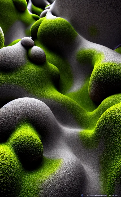 Image similar to highly detailed ultra sharp 3 d render cinematic composition of a smooth ceramic porcelain biomorphic magnolia stone nebula fluid fractal sci - fi surreal architecture landscape, granite, metallic, magnesium, marble, moss and lichen, vincent callebaut composition, mamou - mani, archviz, beautiful lighting, 8 k, unreal engine, hdr,