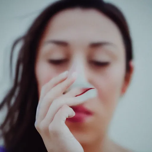 Prompt: Moon, woman, cute, photograph, sharp focus, pastel colors