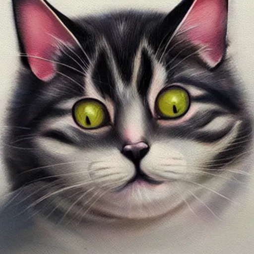 Image similar to Kawaii Cat in the style of stefan kostic, art by artgerm