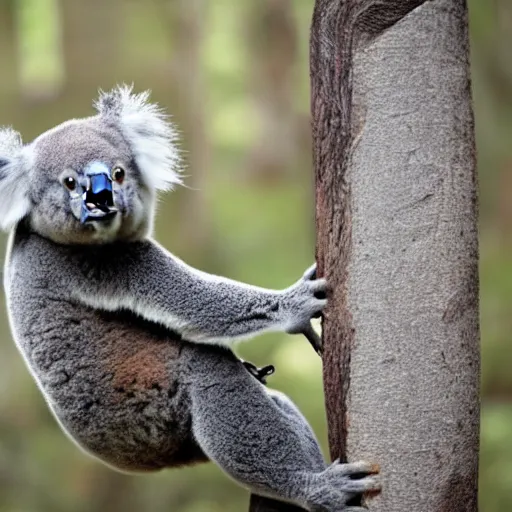 Prompt: koala bear riding a motorcycle