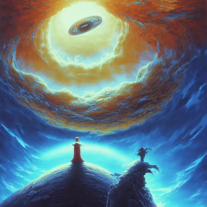 Prompt: Mayer Re-l, official anime key media, close up of Iwakura Lain, LSD Dream Emulator, paranoiascape ps1, official anime key media, painting by Vladimir Volegov, beksinski and dan mumford, giygas, technological rings, johfra bosschart, Leviathan awakening from Japan in a Radially Symmetric Alien Megastructure turbulent bismuth glitchart, Atmospheric Cinematic Environmental & Architectural Design Concept Art by Tom Bagshaw Jana Schirmer Jared Exposure to Cyannic Energy, Darksouls Concept art by Finnian Macmanus