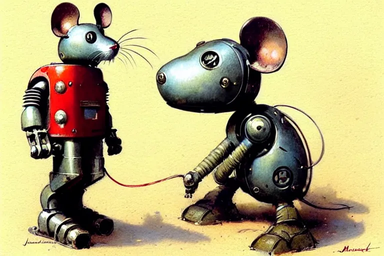 Prompt: adventurer ( ( ( ( ( 1 9 5 0 s retro future robot mouse android digging machine. muted colors. ) ) ) ) ) by jean baptiste monge!!!!!!!!!!!!!!!!!!!!!!!!! chrome red