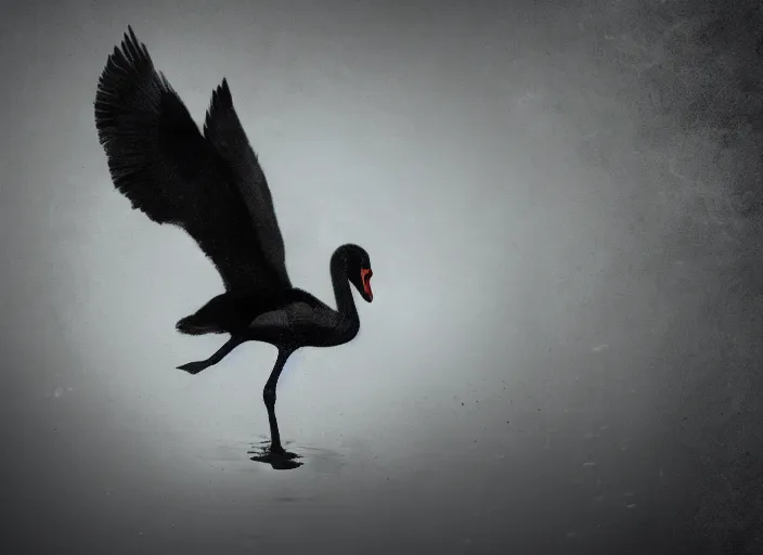 Prompt: splashart of a black swan