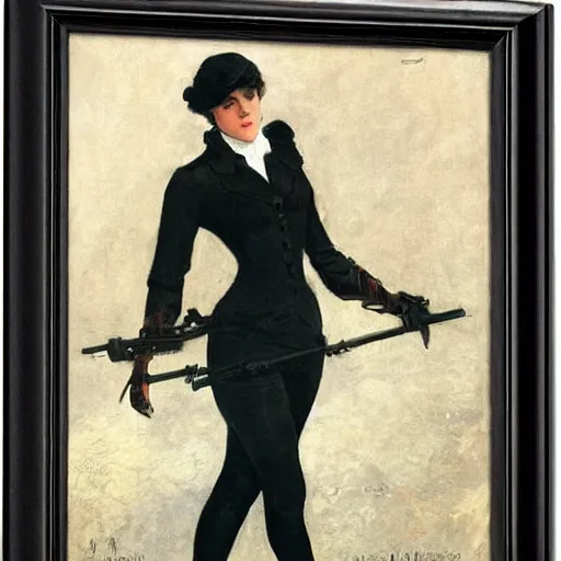 Image similar to action heroine spy by alfred stevens