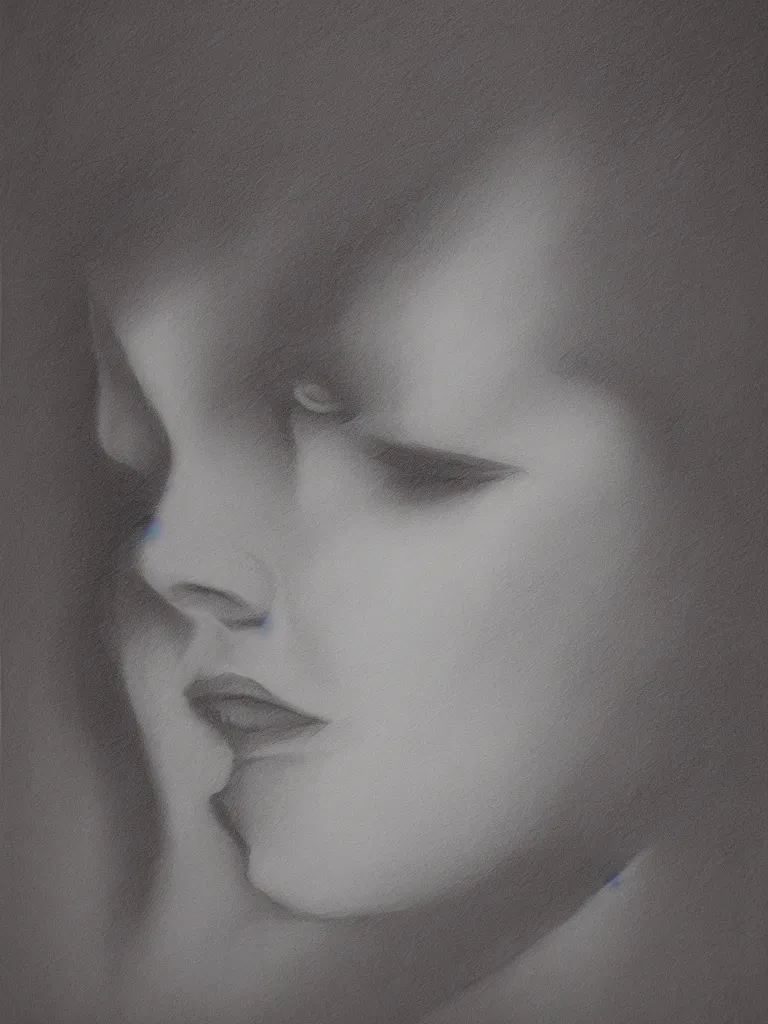 Prompt: graphite on canvas detailed and realistic sketch of a mysterious portrait, noir, cinematic lighting