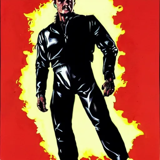 Image similar to Gene Kelly as the terminator, by Steve Dillon, hyperrealism