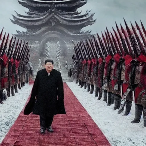 Image similar to xi jinping in game of thrones, cinematic still, hdr