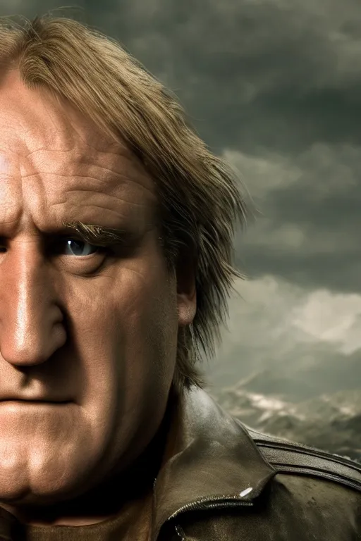 Image similar to [a still of Gerard Depardieu in Final Fantasy, 4k, HD, high quality, octane]