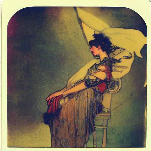 Prompt: polaroid by mucha, colorful