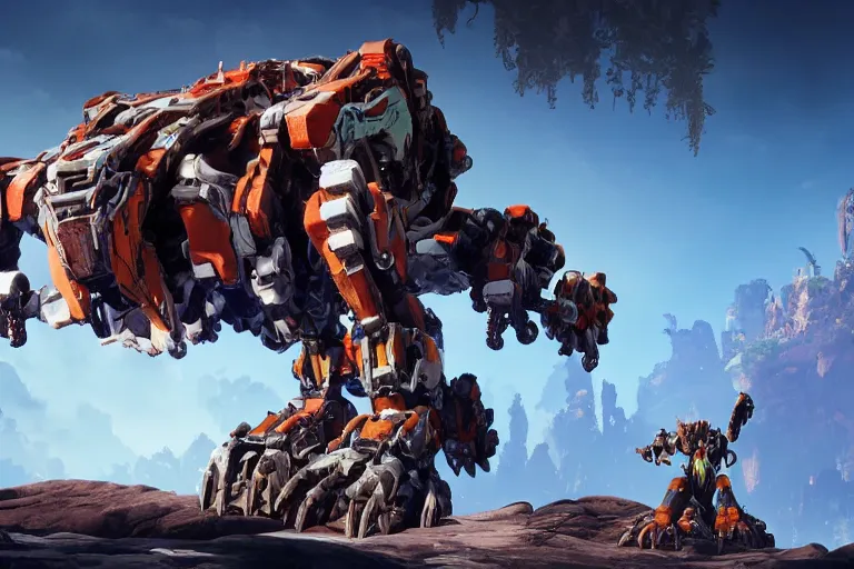 Image similar to clawstrider machine mecha animal beast robot of horizon forbidden west horizon zero dawn bioluminiscence global illumination ray tracing hdr fanart arstation by sung choi and eric pfeiffer and gabriel garza and casper konefal