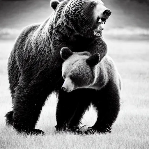 Image similar to “Mike Tyson fighting a bear, 4k photograph, award winning”