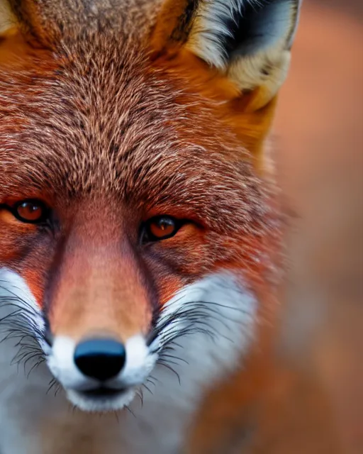 Prompt: portrait photo headshot still of a fox fursuit, 8 k, 8 5 mm f 1. 8, fursuit