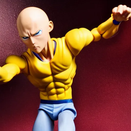 Prompt: saitama action figure. studio shot, ultra realistic. photo. photorealistic. hyper detailed. high resolution, 8 k