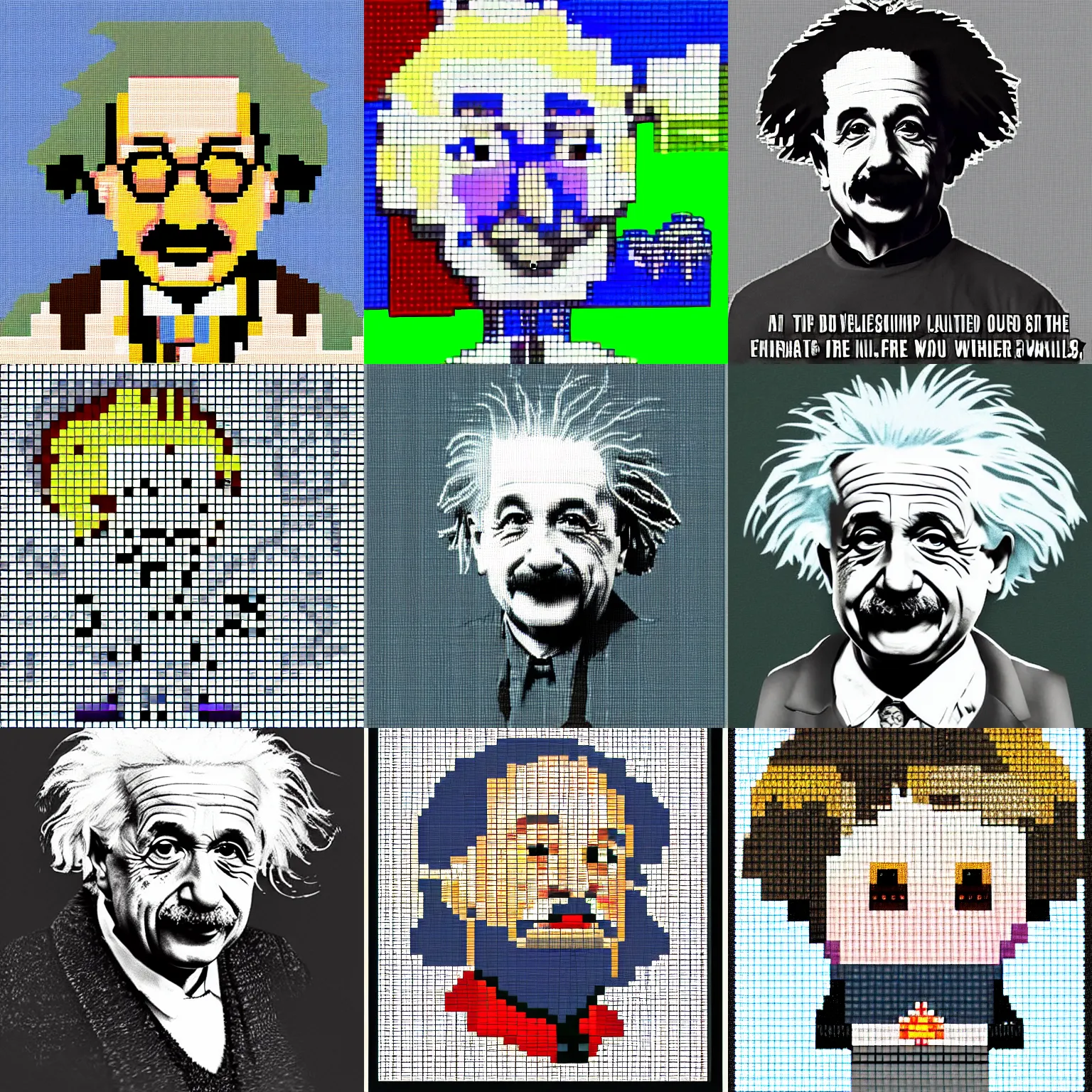 Prompt: albert einstein # pixelart