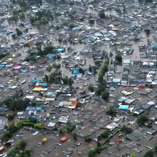 Image similar to tsunami floods the city