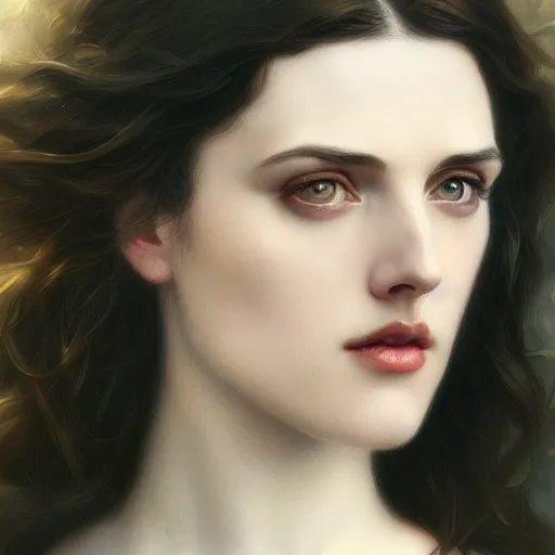 Image similar to beautiful striking Pre-Raphaelite Katie McGrath by Artgerm and Greg Rutkowski, intricate, elegant, highly detailed, digital painting, artstation