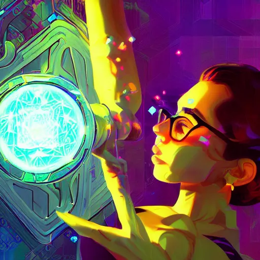 Image similar to skill magic geek inside matrix deepdream radiating a glowing aura stuff loot legends stylized digital illustration video game icon artstation lois van baarle, ilya kuvshinov, rossdraws,