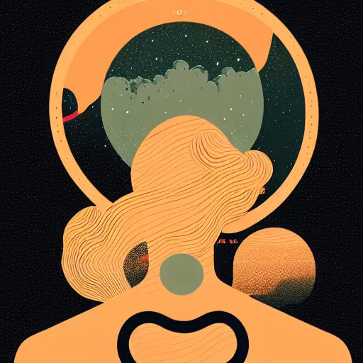 Prompt: minimalist sticker art for a wandering mind, vector art, victo ngai, kilian eng, lois van baarle, behance, ui