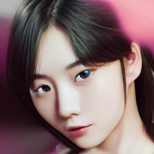 Image similar to a dynamic, epic cinematic 8K HD movie shot of close-up japanese beautiful cute young J-Pop idol actress girl face. Motion, VFX, Inspirational arthouse, at Behance, with Instagram filters
