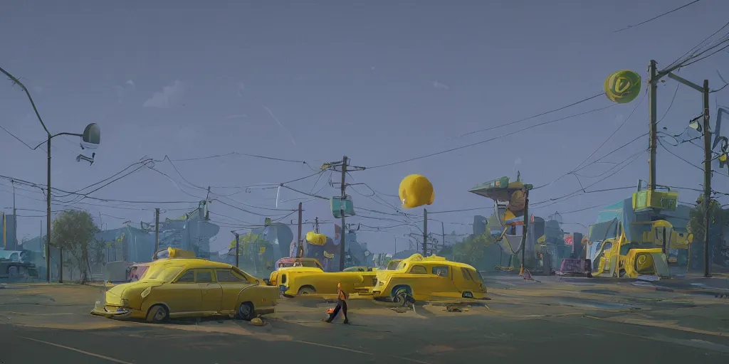 Prompt: the existence of lemons by Simon Stalenhag, trending on artstation, 8k, octane rendered, highly detailed