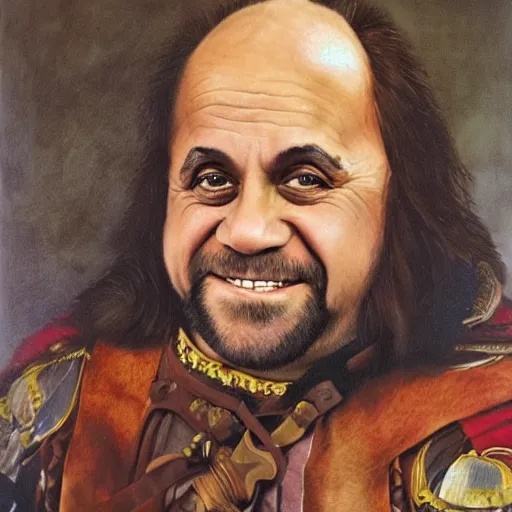 Image similar to portrait, Danny DeVito as a Spanish conquistador