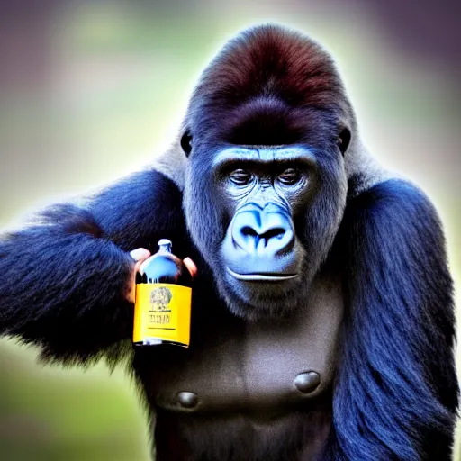 Prompt: a gorilla in a bottle, 8 k, 4 k, professional photography, award winning photo