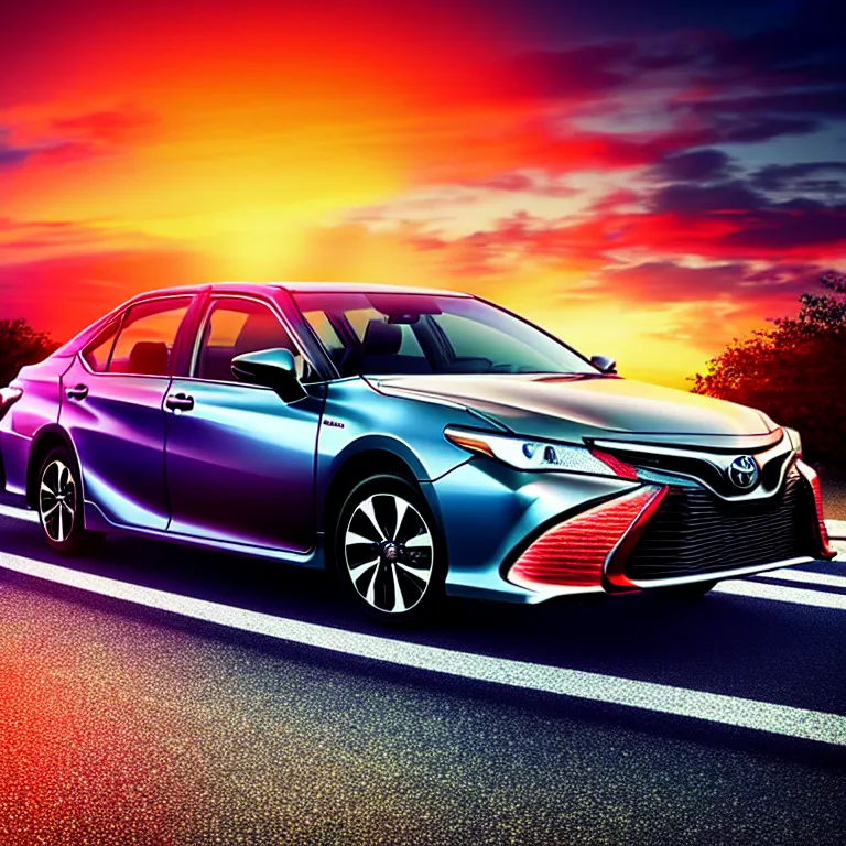 Image similar to close-up-photo TOYOTA CAMRY XV20 middle of street, sunset kanagawa prefecture, night, cinematic color, photorealistic, highly detailed,