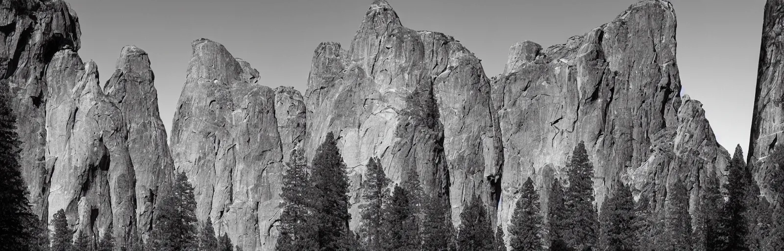 Image similar to to fathom hell or soar angelic, just take a pinch of psychedelic, medium format photograph of two colossal minimalistic necktie sculpture installations by antony gormley and anthony caro in yosemite national park, made from iron, marble, and limestone, granite peaks visible in the background, taken in the night