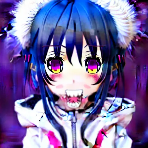 Prompt: gawr gura, 1 girl, virtual youtuber, hood, animal hood, multicolored hair, solo, blue eyes, sharp teeth, teeth, white background, safe