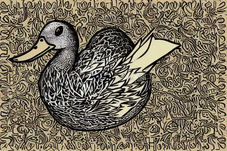 Prompt: a vector illustration of a smoking duck, highly detailed, elegant, intricate