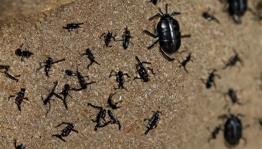 Image similar to Big budget horror movie about killer pillbugs.