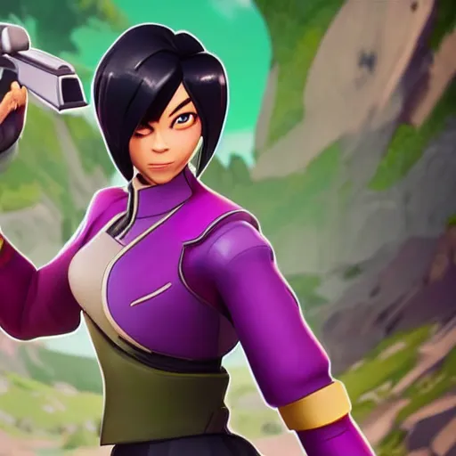 Image similar to toph beifong in fortnite, character render, full body shot, highly detailed, in game render