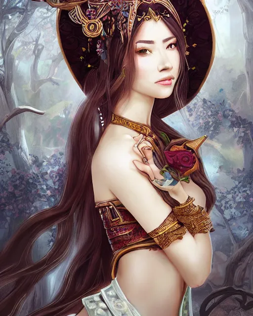 Image similar to a beautiful female fantasy portrait by bearbrickjia