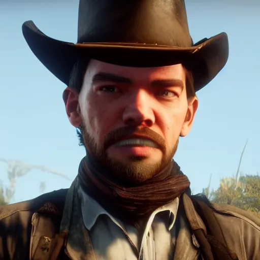 Image similar to Film still of Jacksepticeye, from Red Dead Redemption 2 (2018 video game)