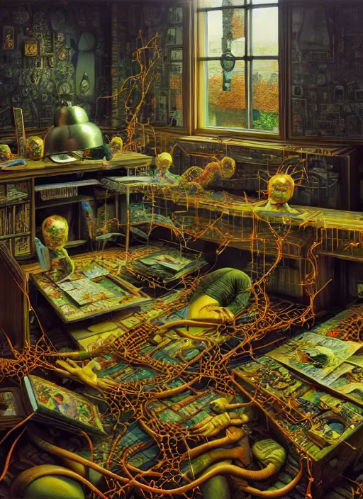 Image similar to hyper detailed 3d render like a Oil painting - the immanentization of the eschaton by Jacek Yerka, Mariusz Lewandowski, Houdini algorithmic generative render, Abstract brush strokes, Masterpiece, Edward Hopper and James Gilleard, Mark Ryden, Wolfgang Lettl, hints of Yayoi Kasuma, octane render, 8k