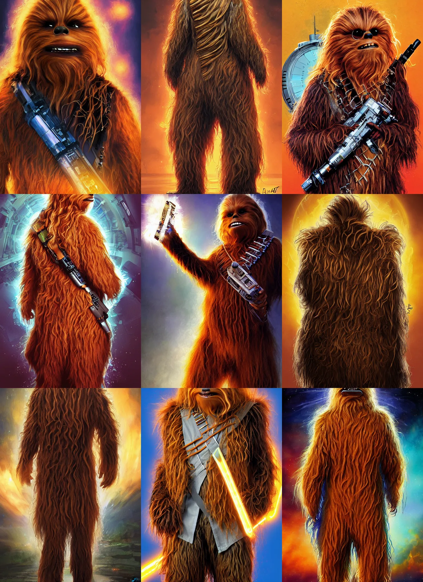 Prompt: formal portrait of chewbacca as doc brown from back to the future. digital art by eugene de blaas, ross tran, and nasreddine dinet, vibrant color scheme, intricately detailed, in the style of romanticism, cinematic, lighting background, artstation, greg rutkowski