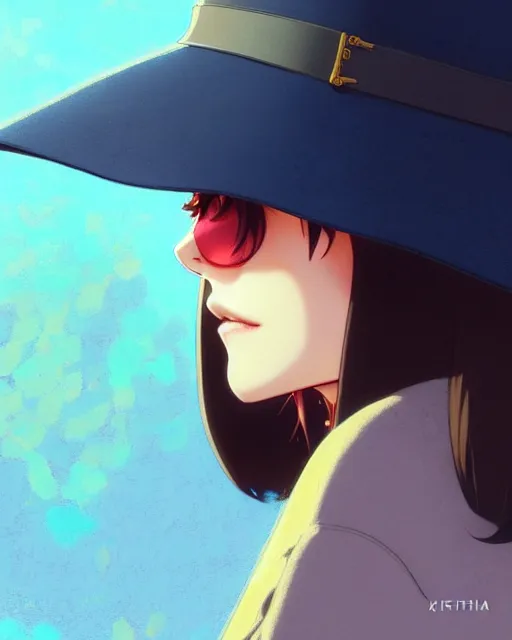 Prompt: girl wearing wide brimmed hat and trechcoat | | fine detail!! anime!! realistic shaded lighting!! poster by ilya kuvshinov katsuhiro otomo ghost - in - the - shell, magali villeneuve, artgerm, jeremy lipkin and michael garmash and rob rey