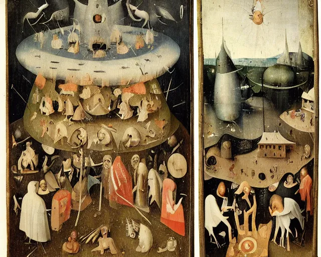 Prompt: hieronymus bosch concept of critical race theory