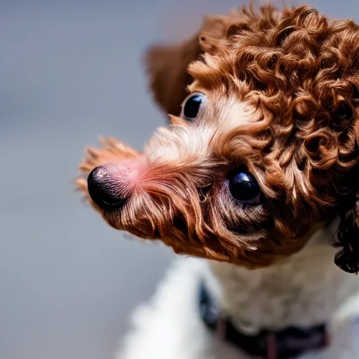 Image similar to teacup poodle licking its nose