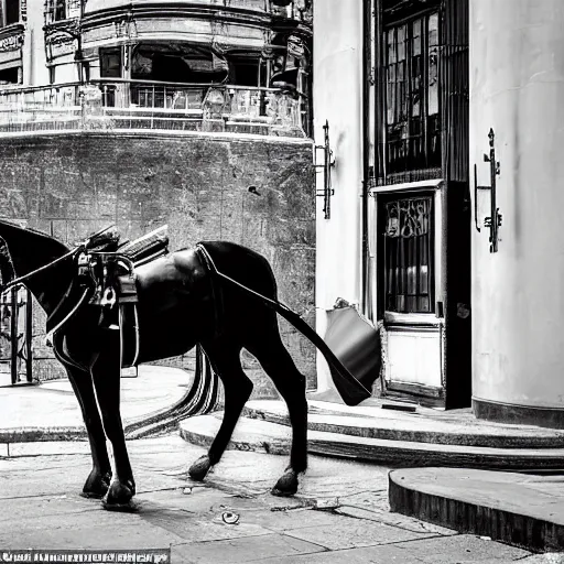 Prompt: so she came around the corner, peeked and just about caught a glimpse of the disappearing carriage leaving the scene of the mystery