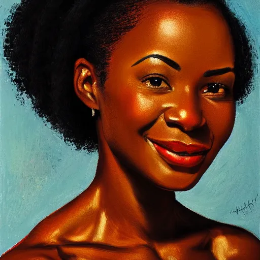 Prompt: portrait of a beautiful african-american woman