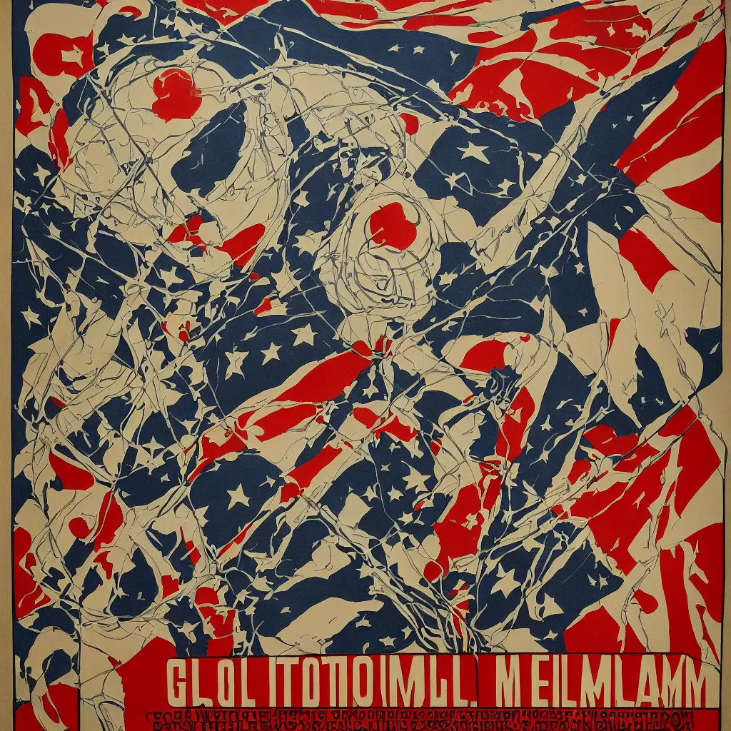 Prompt: global themonuclear war, Americana, Art deco
