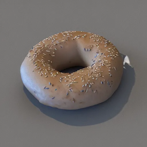 Image similar to 3D model of bagel in the style of Ian