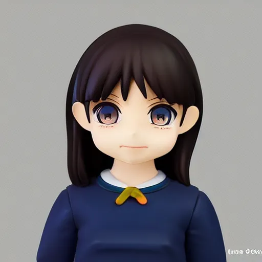 Prompt: beautiful super flat concept art portrait of face detailing cute nendoroid girl in the style of Julian Opie, toon rendering, close-up, no shade, modern art, kyoto animation, 3/4 view