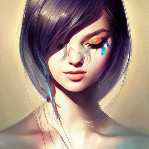 Image similar to a beautiful painting representative of the art style of artgerm + wlop + peter morbacher