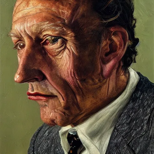 Image similar to high quality high detail painting by lucian freud, hd, warren ellis