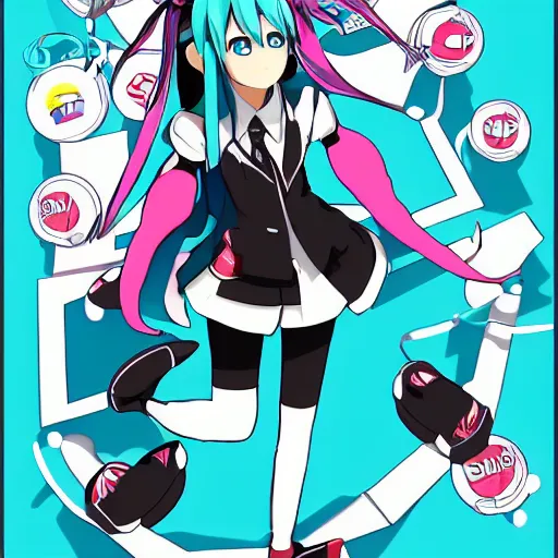 Prompt: hatsune miku running for president, political poster, anime style, pixiv