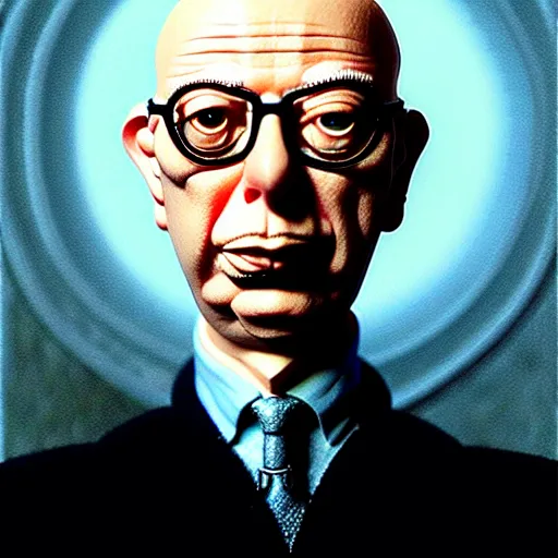 Prompt: portrait of klaus schwab by otto dix, junji ito, hr ginger, jan svankmeyer, beksinski, claymation, hyperrealistic, aesthetic, masterpiece