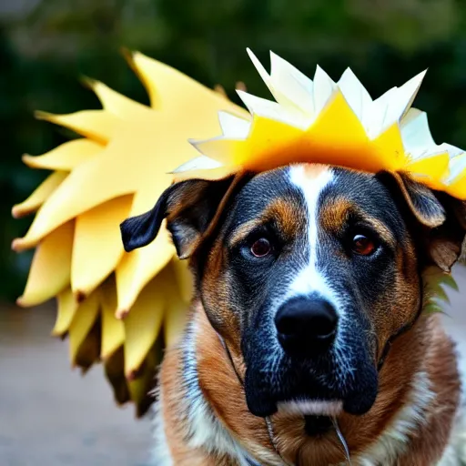 Prompt: a hybrid of a dog and a pineapple, 8 k, 4 k, professional photography, award winning photo